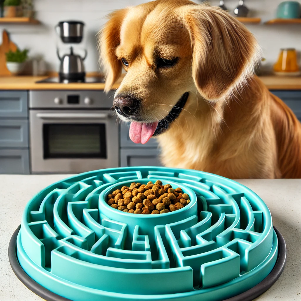 Fun feeder dog bowl for mental engagement