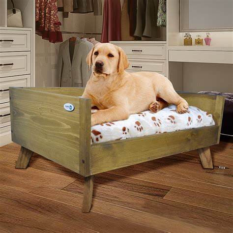 An elevated bed lifts your dog off the floor, which helps your dog stay at a comfortable temperature. ... An elevated bed provides firm, even support. ... An elevated bed is portable. ... An elevated bed has no stuffing to get chewed up. Raised Dog Beds.