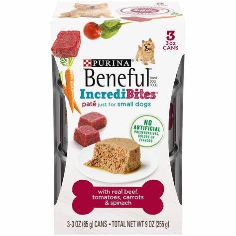 Beneful IncrediBites for Small Dogs Wet Dog Food, Real Chicken in Sauce – 3 oz Can (30 Pack)